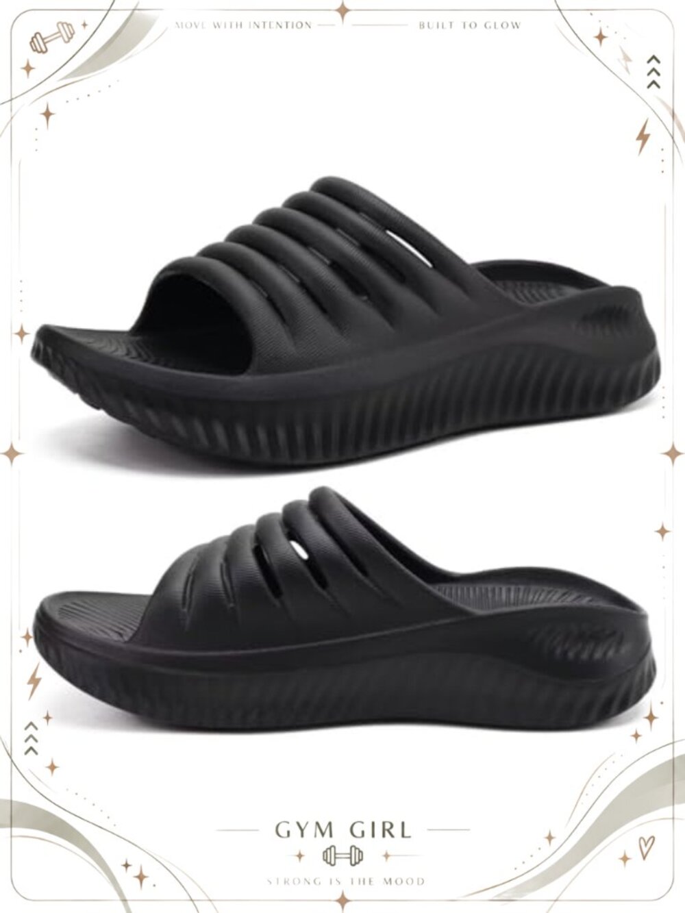 Women's Recovery Sandals with Arch Support Athletic Slides Orthotic EVA Footbed